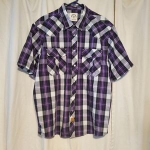 Men's purple and black Dress Shirt
